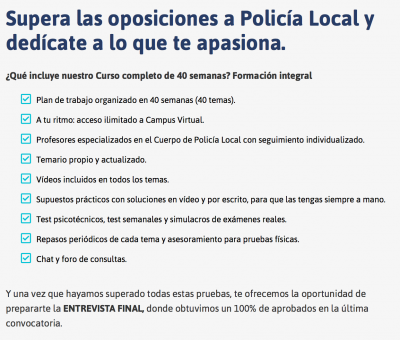 oposiciones policia local